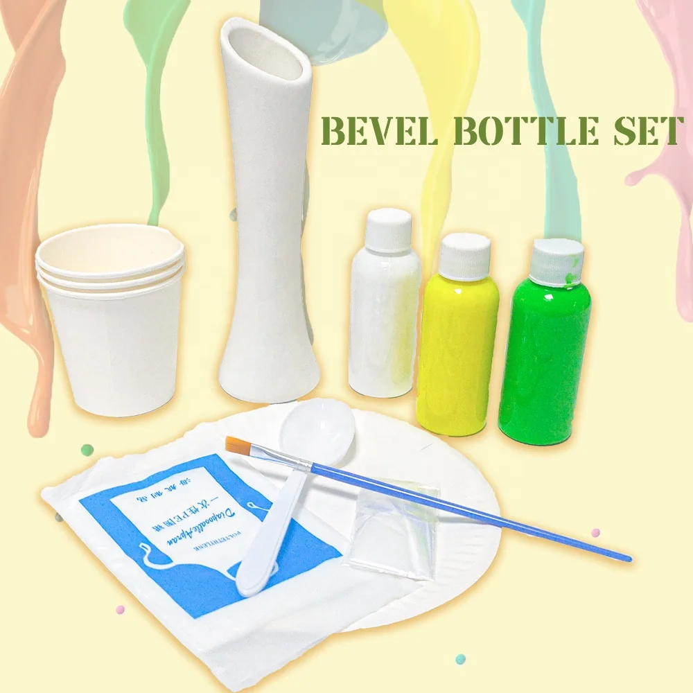 DIY Vase Painting Fluid Painting Kit Pouring Acrylic Paint Fluid Art with Vase
