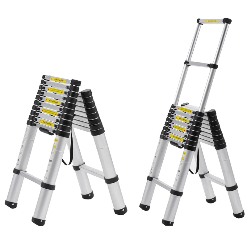 Professional aluminum double side step extension ladder multipurpose telescopic stair