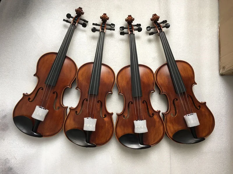 Aiersi 4/4violin student handmade high grade Professional flame maple dark brown Violin 4/4 Ebony accessory case brazil wood bow