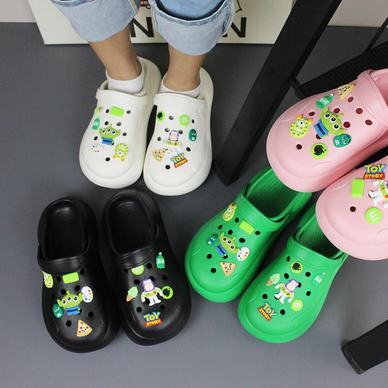 GRS Women EVA Wedge EVA comfortable clog pillow fashion clog Thick soled clog with charms
