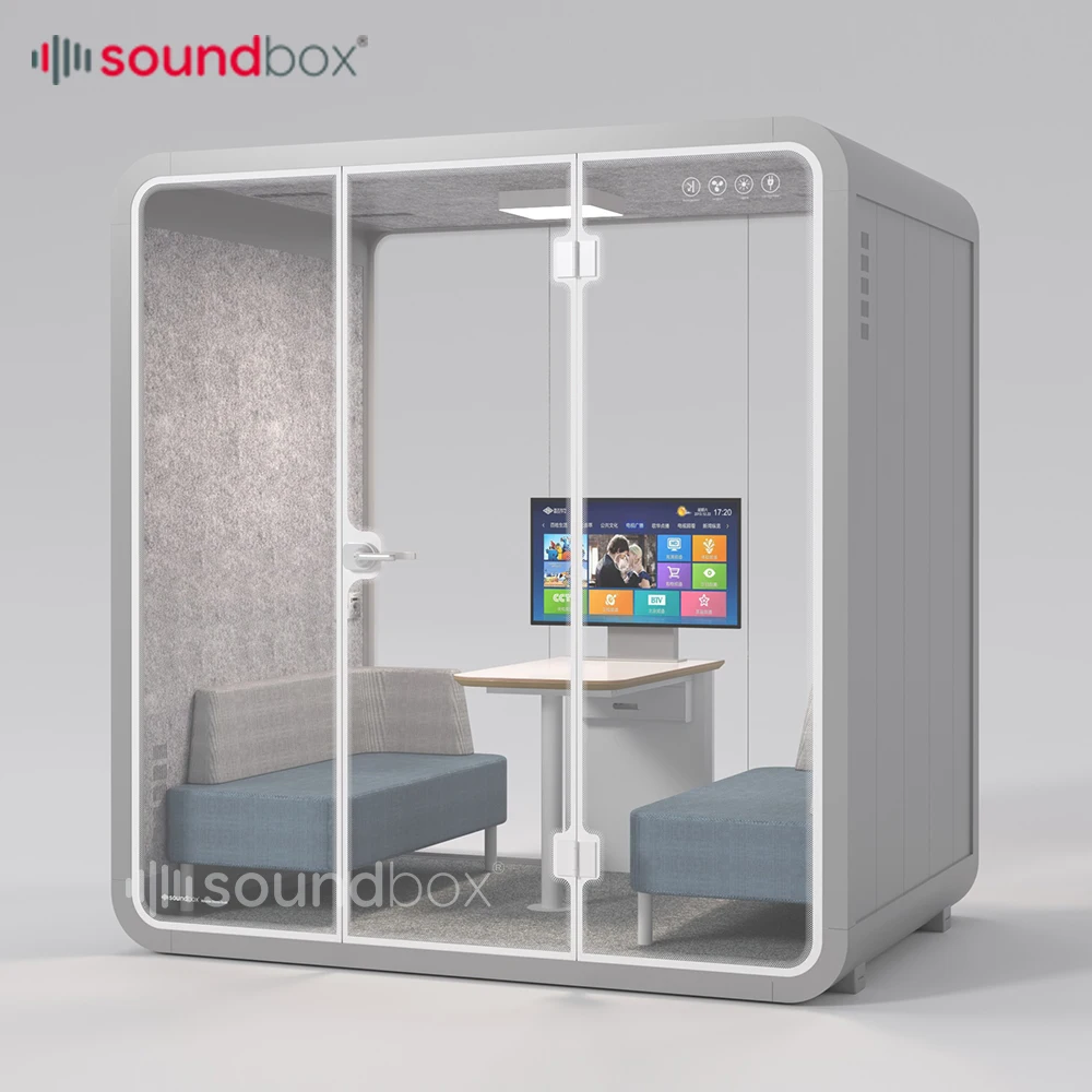 Soundbox Factory Price Soundproof Office Phone Booth Privacy Meeting Booth Low Noise Sound Reduction Acoustic Cabin