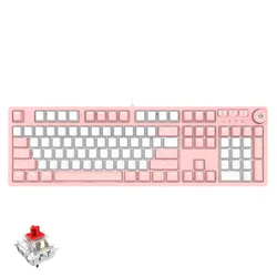 AJAZZ AK515 104 Keys Wired Mechanical Gaming Keyboard  PBT Backlight Keycap Red Switch Multimedia keyboard