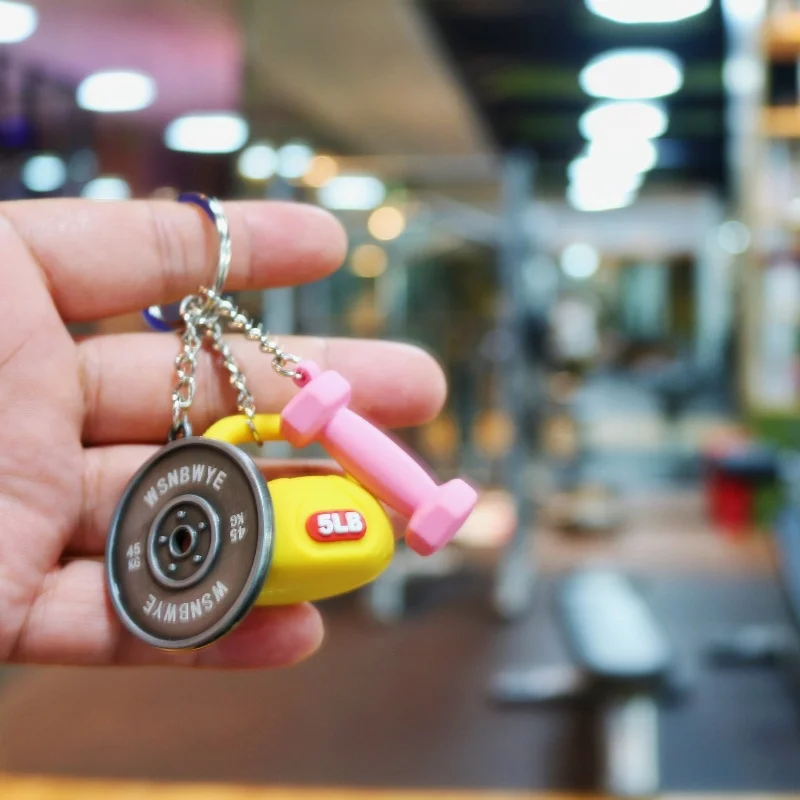 25 lb gym lbs pink bench band Designer 2kg portable Kettlebell Barbell portable sets adjustable dumbbell 7.5kg 25 lbs Keychain