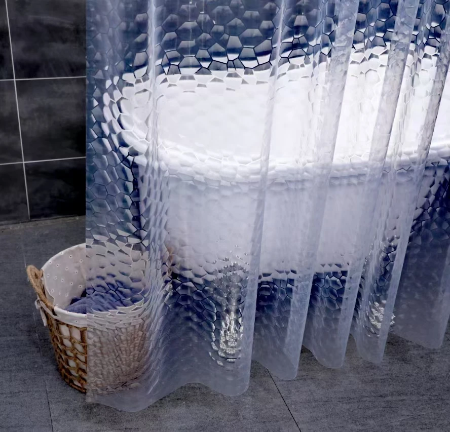 Heavy duty PEVA shower curtain liner,with 12 metal eyelets at top & 3 magnets at bottom