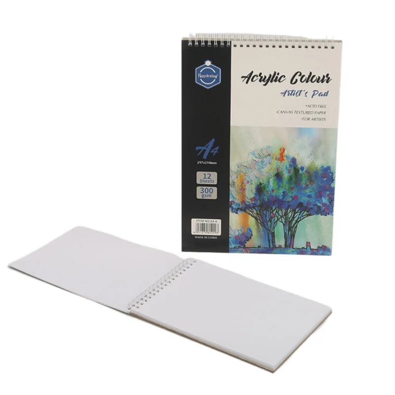 Keep Smiling Professional Artists A4 12 Sheet 300gsm Watercolor Acrylic Painting Pad Sketchbook For Drawing