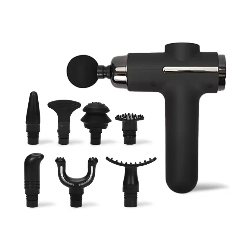 USB Charging Deep Tissue Massager Gun Portable Percussion Muscle Massage Gun for Neck Back Arm Leg Black