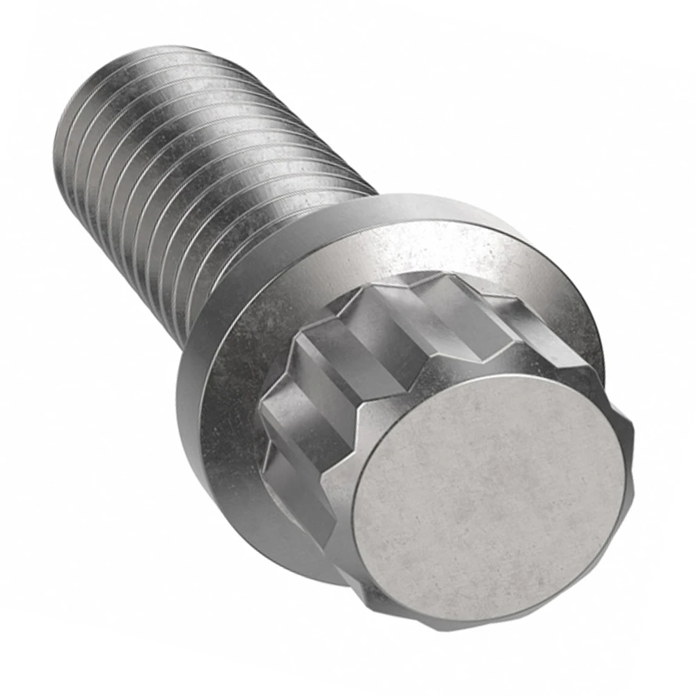 Flange bolt 12 point  m7 stainless steel wheel bolt m8x1.25x32 m6 12 point flange bolt