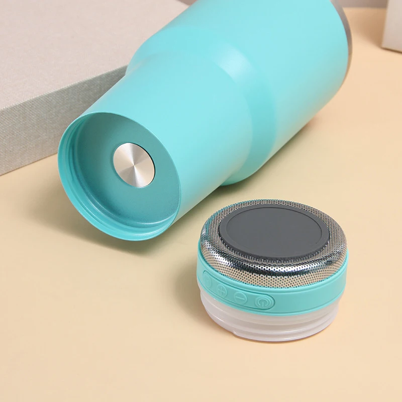 Custom 30oz Outdoor Smart Mug Stainless Steel Insulated Bluetooth Speaker Tumbler Coffee Thermal Cups With Lid And Straw