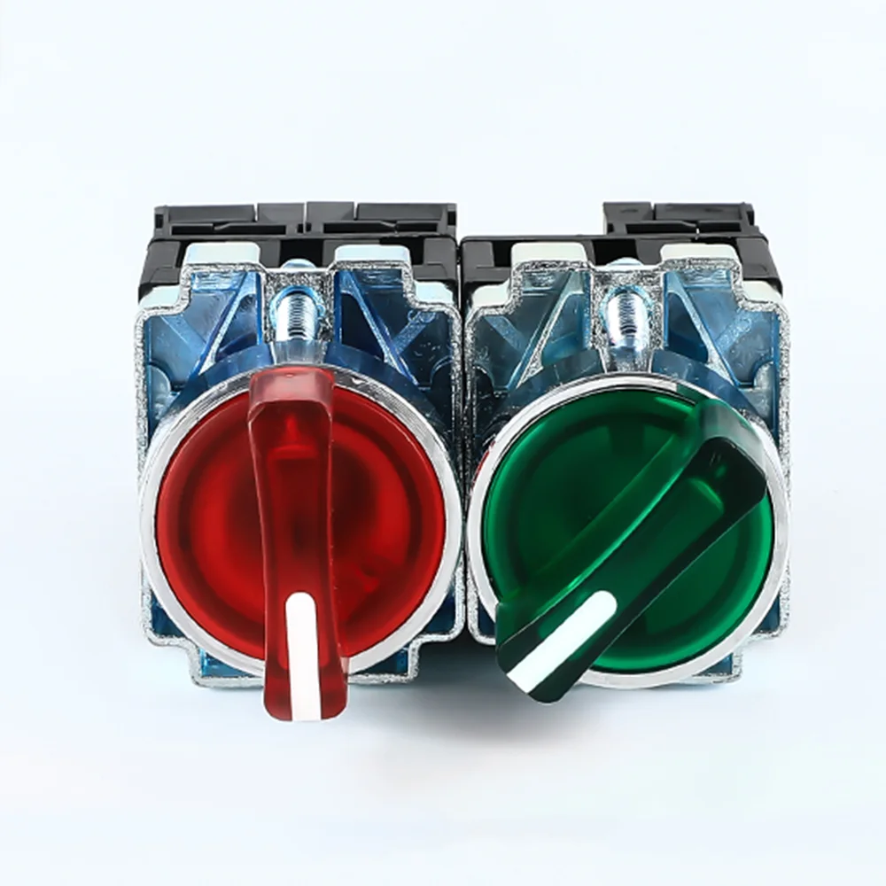 YIJIA 22MM XB2 rotary selector switch 2/3 position latching with green red led light