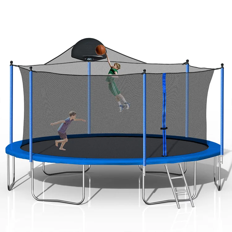 10ft Garden Trampoline With Safety Enclosure Net, Combo Bounce Jump Outdoor Fitness Pvc Spring Cover Padding Kids Trampoline