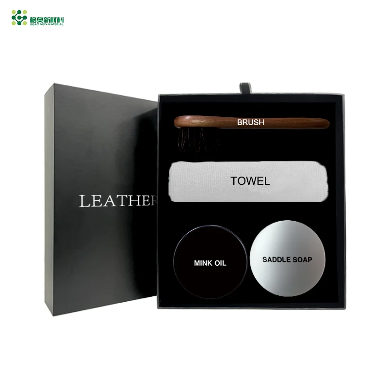 Shine revive repair leather salve balm and brush kit protective furniture salve for leather with wood brush