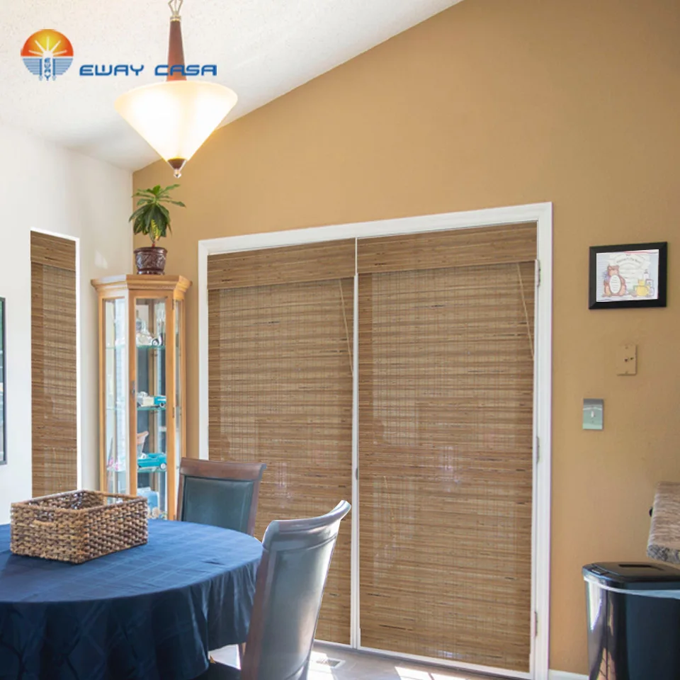 
Bamboo Blinds Semi-sheer Rolling Up Roman Style Bamboo Shades Natural Made Shutter With Valance No.BB_XPS 