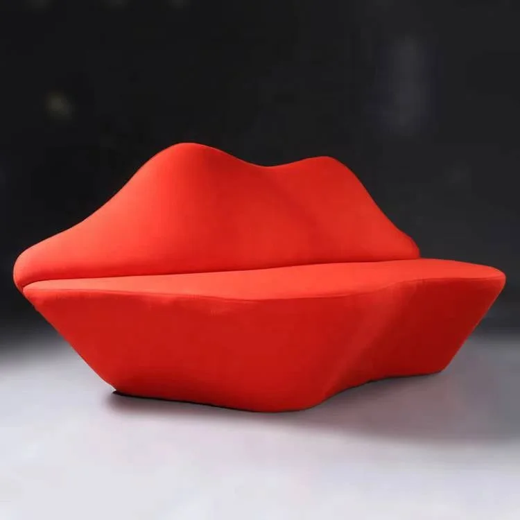 Home Furniture Living Room Couch Modern Two sofa Hot Red Lip Sexy Flaming Kiss Shaped Sofa Made In China For Sale