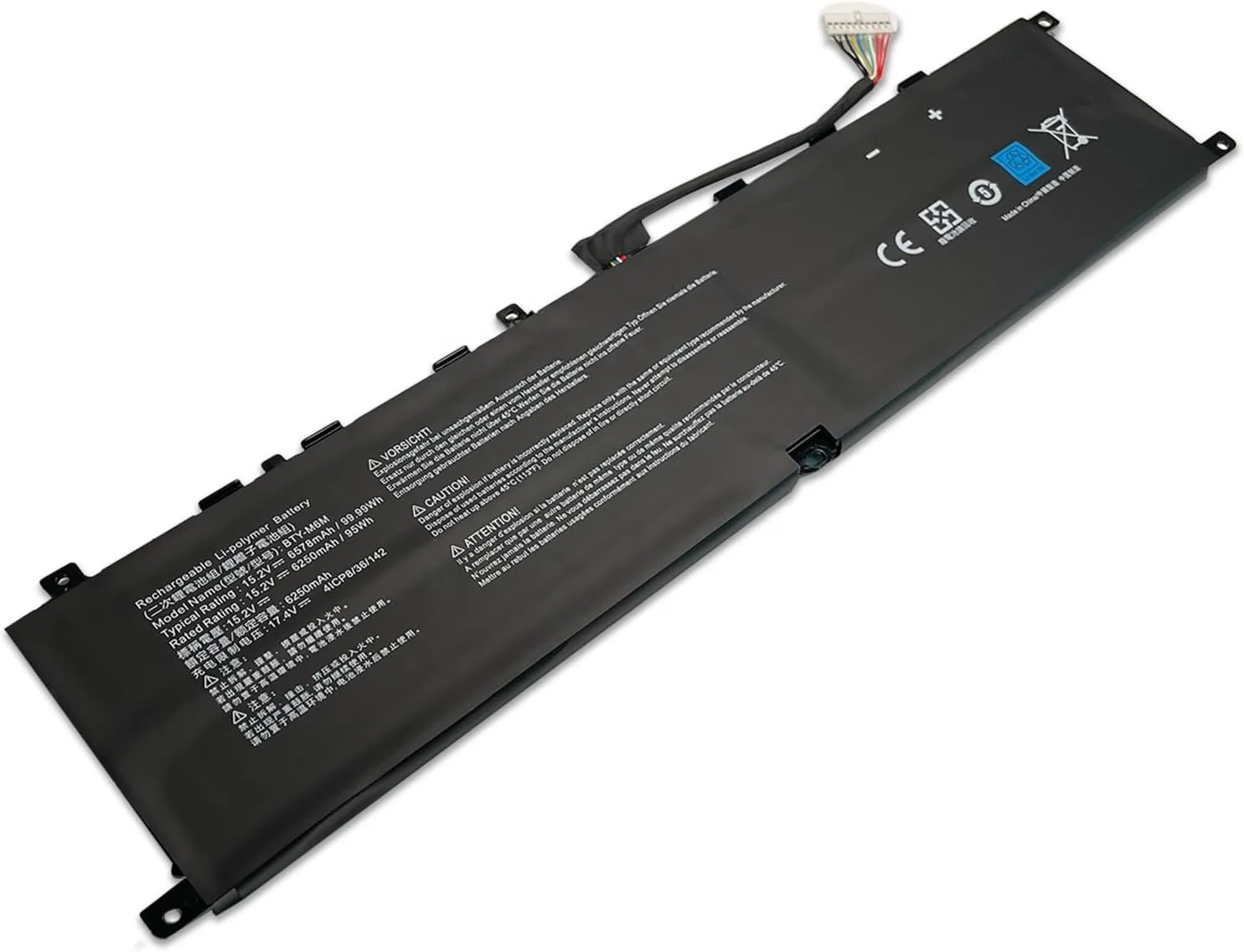 BTY-M6M rechargeable batteries replace For MSI Creator 15 A10SFS A10SE Stealth GE66 GS66 15.2V 6520mAh laptop lithium batteries