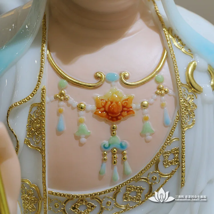 White marble Jade Tibetan Bodhisattva Buddha statue Home decoration Wha three saints Buddhist idol Dizang Bodhisattva jade Buddh