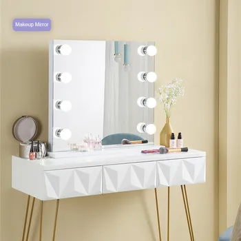 Роскошный Зеркальный туалетный столик Illumir Hollywood с подсветкой, напольные зеркала для туалетного столика