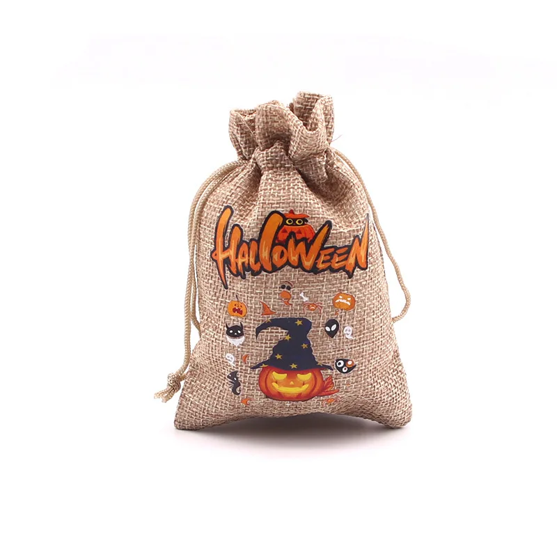 Christmas Jute Burlap Xmas Gifts Portable Candy Christmas Sacks Presents Storage Party Supplies Linen Drawstring Jute Bags