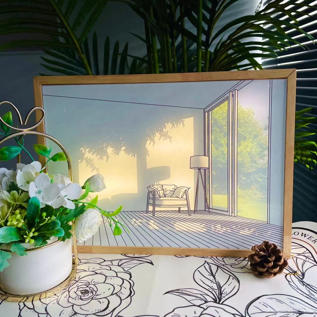 INS Styles Lighting Painting Decoration Unique Design of Light and Shadow Illuminated Painting LED Art Picture Paintings