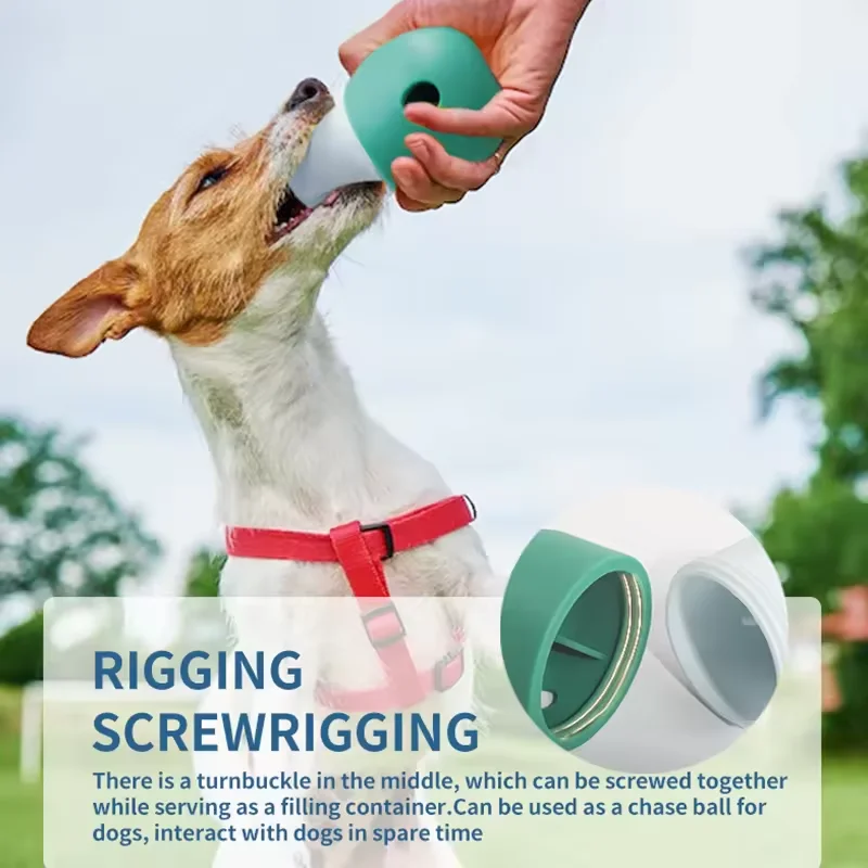 Interactive Pet Dog Toy Leaky Food Device Molar-Tooth Puzzle Ball Leaky Ball for Slow Feeding - Edible Grade Silicone Cat Toy