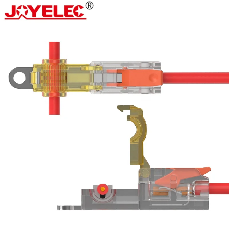 JOYELEC T-Type Electrical Wire Connector Stripping-Free Brancher Quick Cable Wiring Terminal Block Copper Core One-In Two-Out
