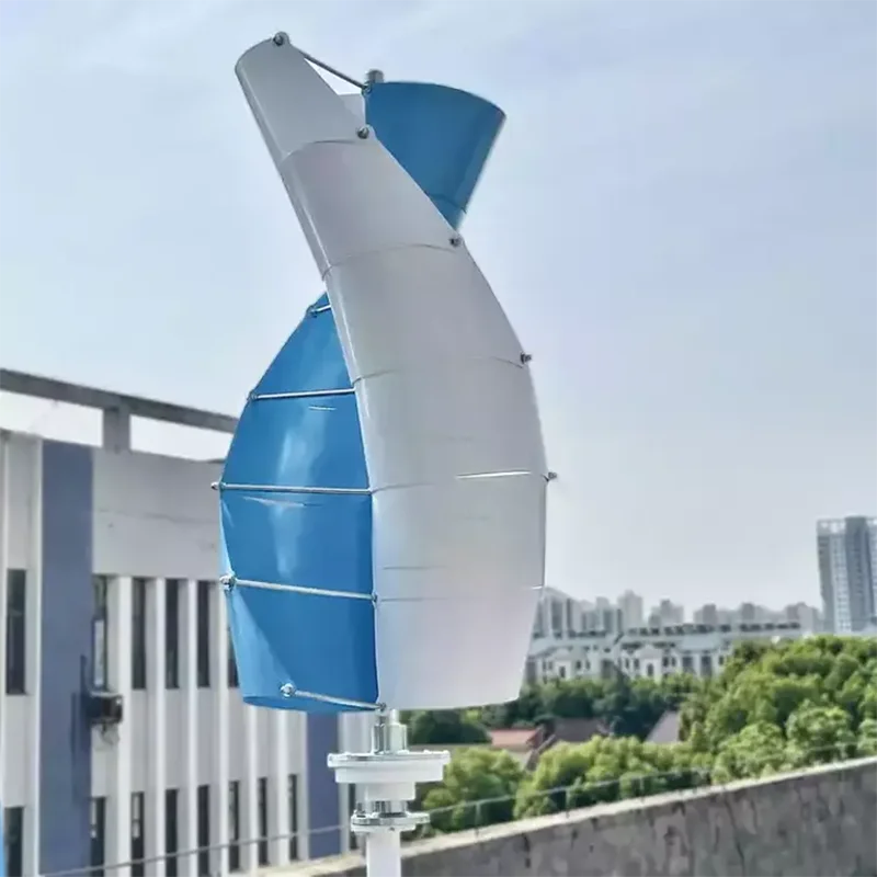 1kw 24V 48V Spiral Vertical Axis wind turbine generator for solar wind hybrid system