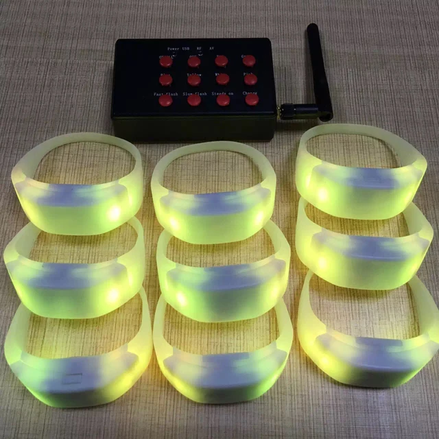 PC Software Flashing DMX Programmable Led Bracelets Radio Control