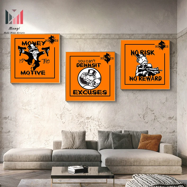Graffiti Carton money Series Wall Art pictures and prints Make Money pop Art posters canvas painting For Home office Room Decor