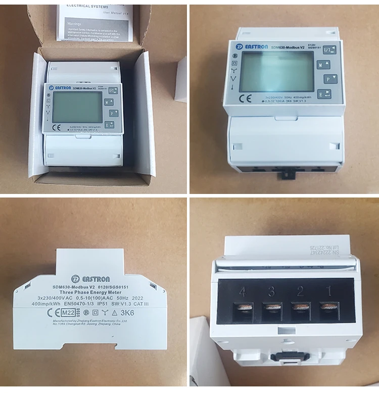 Eastron SDM230-Modbus electricity meter model PV Solar System Electricity Smart Meter Single-Phase Two Module DIN rail Meters
