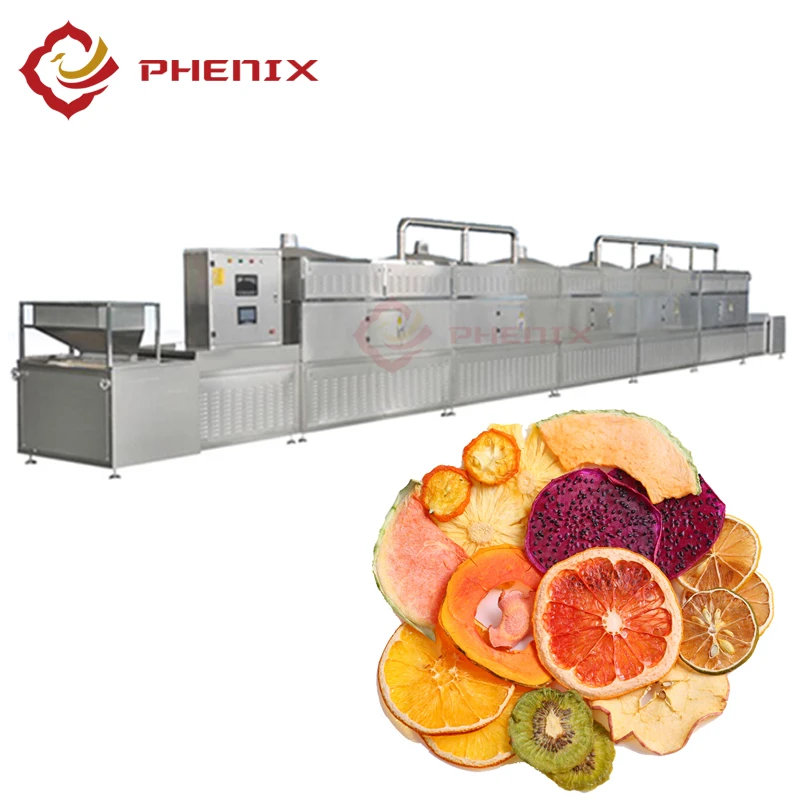 High energy Industrial food fruit continuous tunnel microwave dehydrator sterilizer dryer drying machine