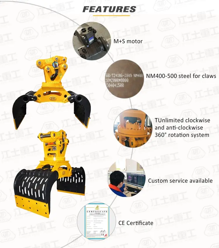 Захват экскаватора, захват для экскаватора, насадки, роторный грейфер