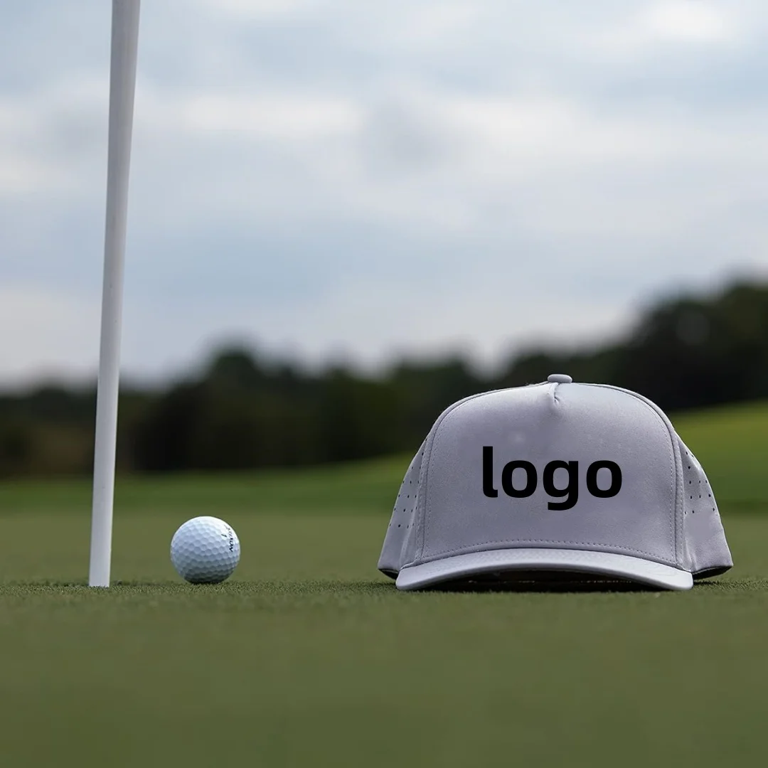 Custom Logo Cotton Golf Hats Baseball Cap 5 Panel Laser Cut High Quality Gorras For Men Branded Caps Vietnam Headwear DOM102