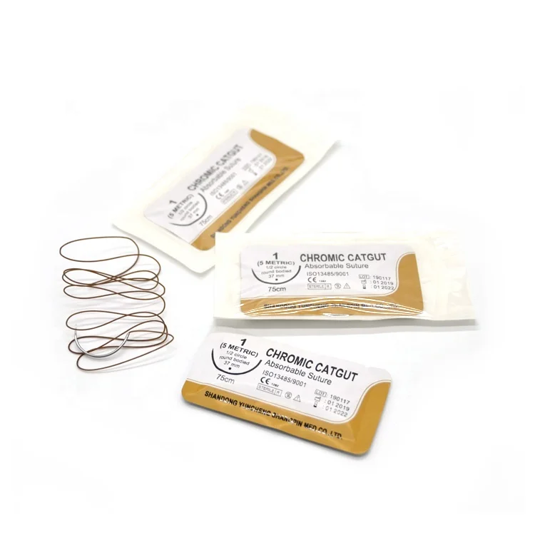 Surgical Sutures Chromic catgut  2 0 75cm Katgut