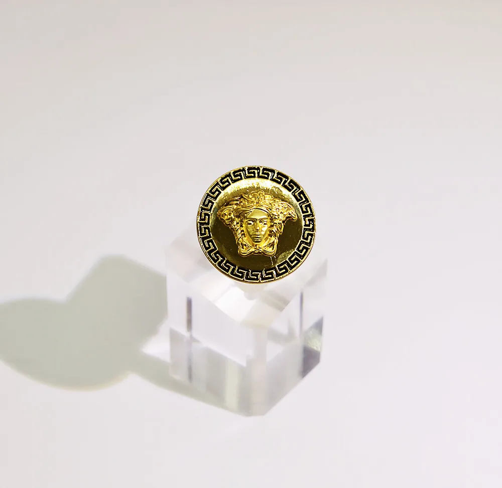 Vintage Silver Gold plated alloy ring Medusa punk ring