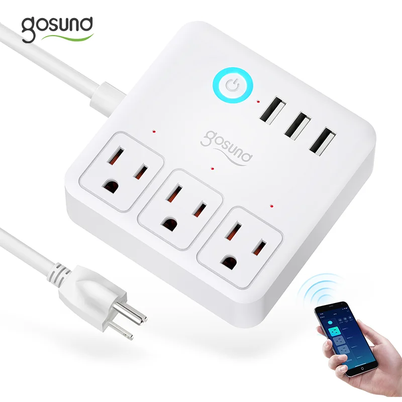 Smart Desktop Wireless Small Cube 3 USA Outlet 3 Usb Home Safety Surge Protector Power Strip With Phone Holder For Home Office