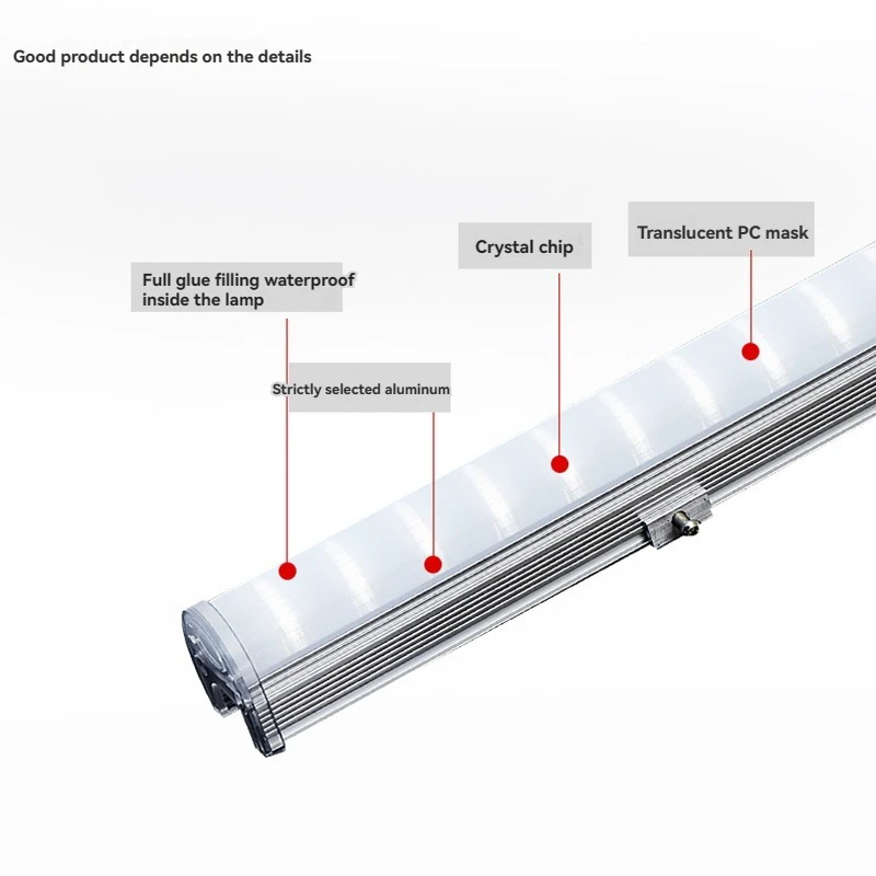 LED Factories DMX Outdoor  Addressable RGB LED Tube Light Washer Light facade lighting outdoor building
