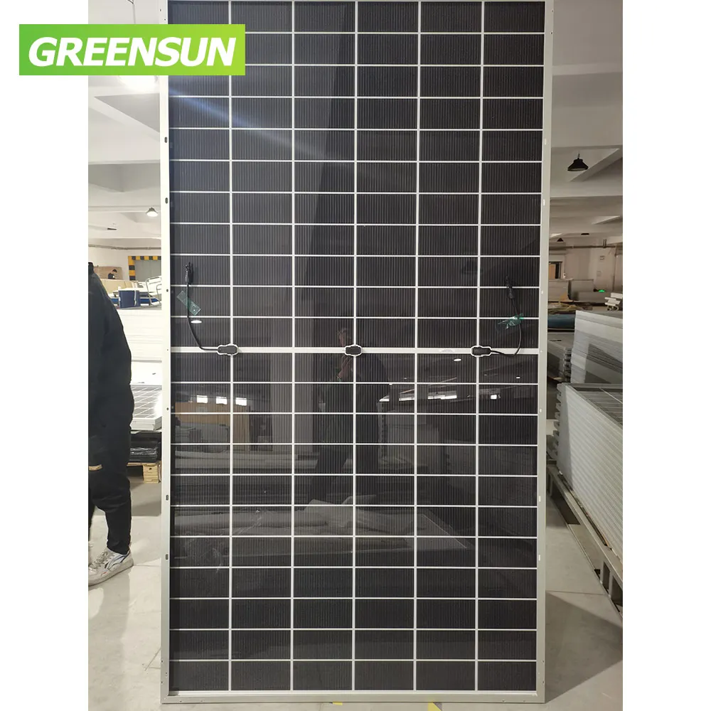 Biggest Solar Panel 700w solar panel HJT technology bifacial high efficiency Greensun Solar Panel for power plant