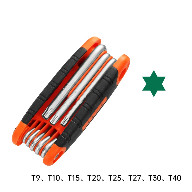 9pc Steel Hex Key Set with Ball Point Torx DIY Grade Chrome Finish Wrench Sizes 3mm 8mm 10mm Metric Measurement System