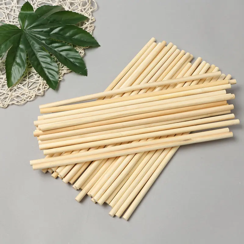 Custom Natural Wooden Sticks Handle Round Unfinished Red Wood Purple Fishing Rod Dowel Pins Bamboo Black Walnut Stick Craft