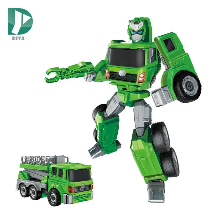 Transform deformer toys robot assemble DIY sanitation vehicle garbage truck children toys with light and music