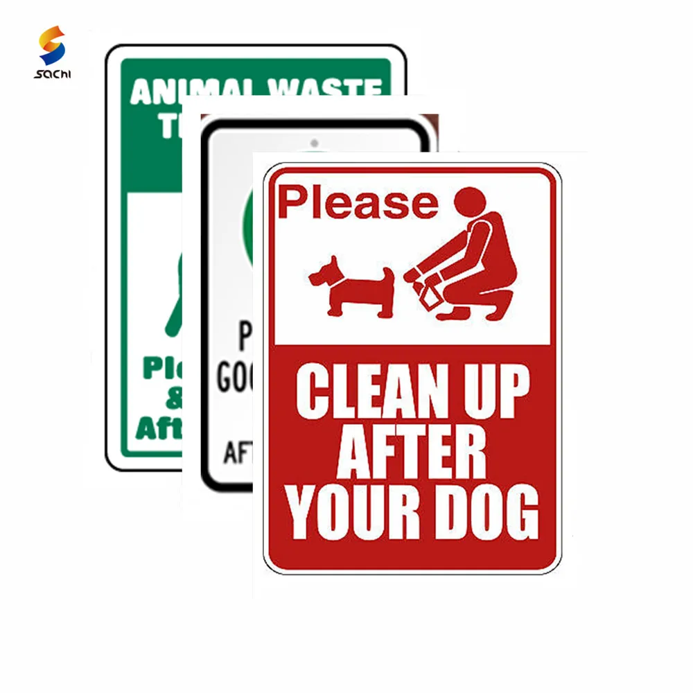 Wholesale Doggie Yard Dog Sign Custom No Poop And Pee Warning Garden Signal Please Clean Up After Your Dog Sign