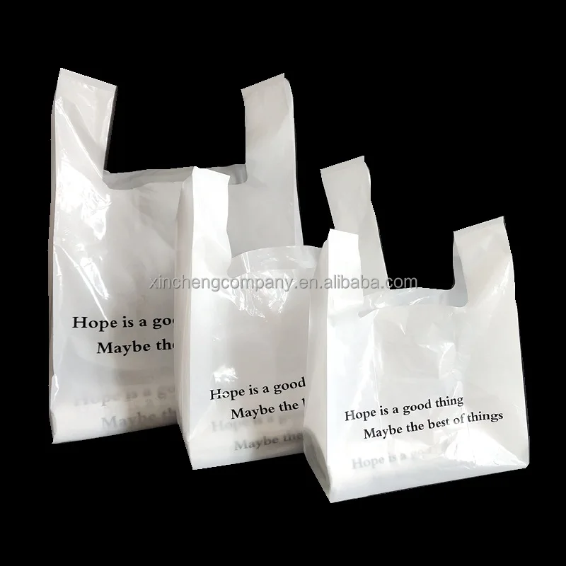 Supermarket Carry Bags Shopping Bags Cheap T-shirt Plastic Wholesale Plastic Customized Size Thickness Package Grocery Bags PLA