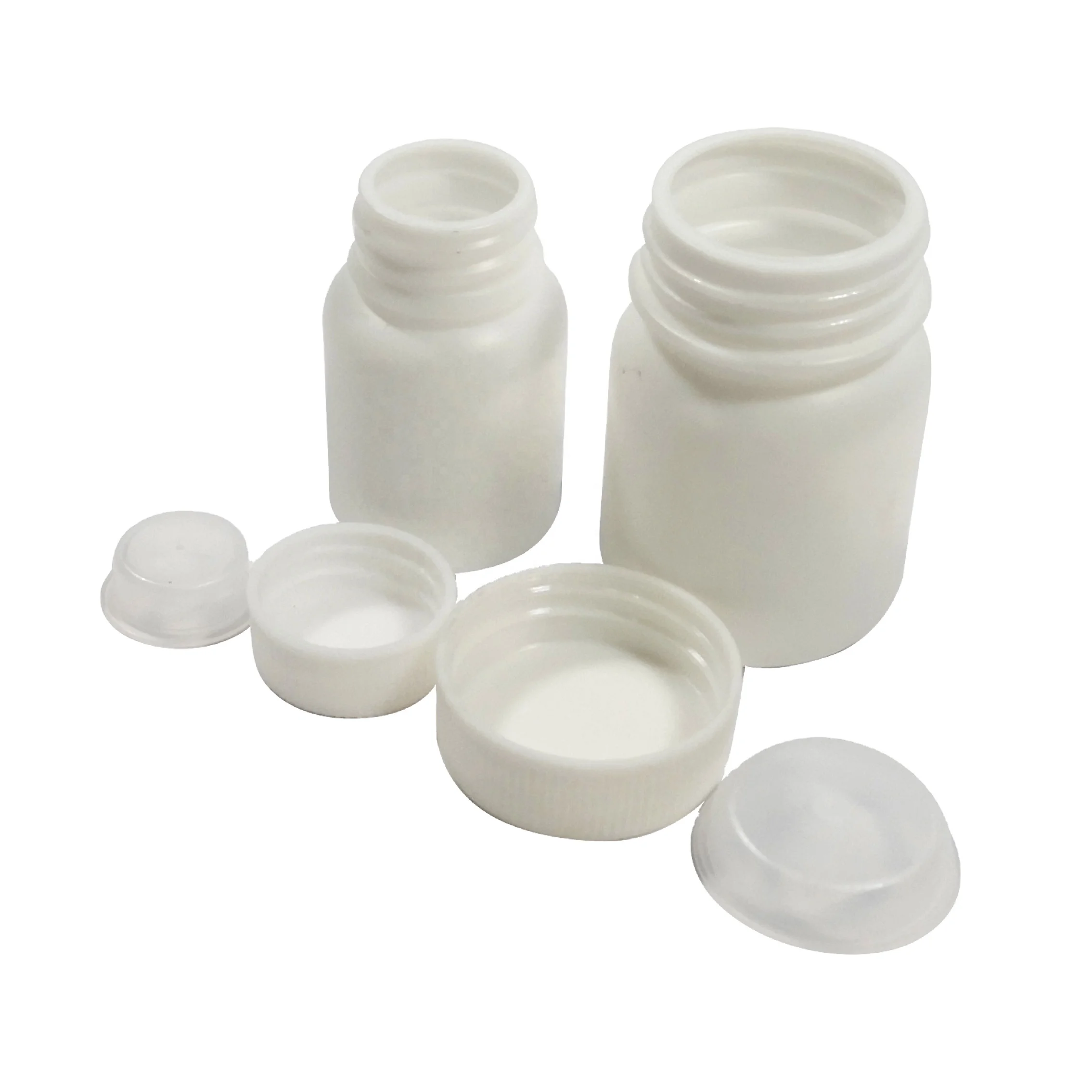 UMETASS Mini Healthy White Medical Bottle Plastic Empty Vitamin Pill Capsule Bottle With Cap