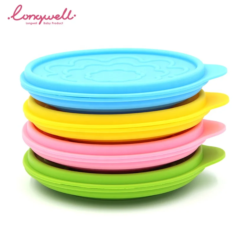 Ningbo Longwell Portable  Kids Bowl With Lid Travel Camping 2020 New Eco Food Salad Collapsible Silicone Snack Bowls Baby