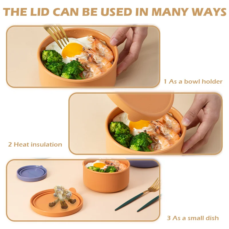 250/700ML Microwave Safe Food Storage Containers with Lids Silicone Fresh Keeping Box BPA Free Silicone Salad Lunch Bento Box