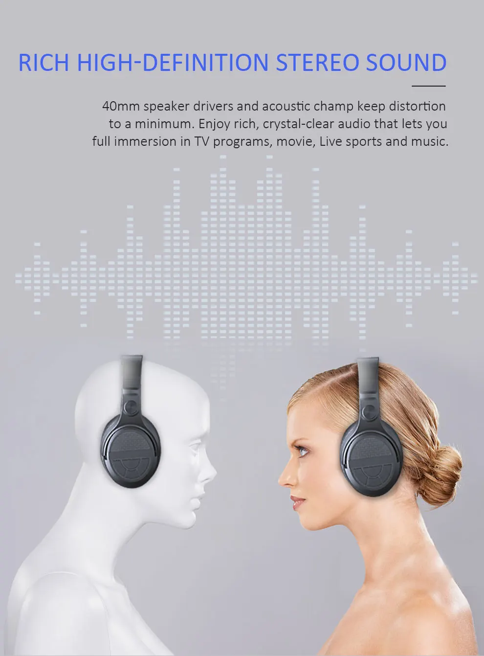 ZFX RF 2.4G wireless headphones for tv game with transmitter support 3.5mm/Aux  connection