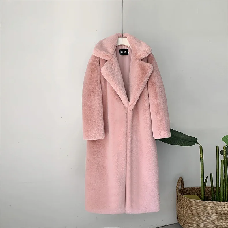 Winter Fashion Loose Warm Thick Faux Fur Jacket Women Faux Fur Mink Coat,Artificial Mink Fur Coat