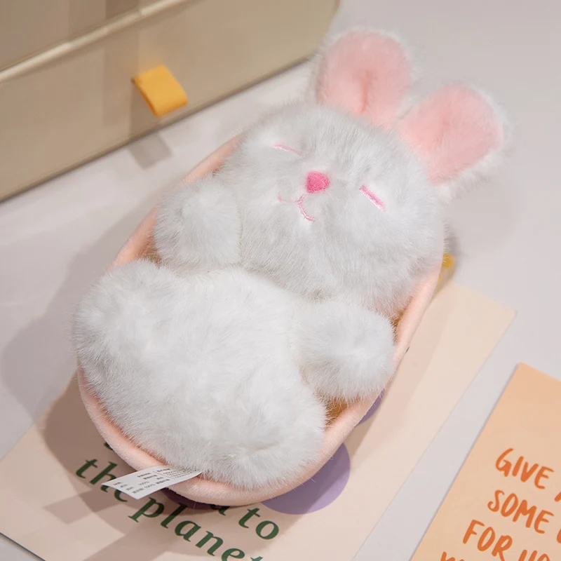 Fluffy Grey Koala Stuffed Animal Toy New Design Soft Doll Bassinet with Small Rabbits Sleeping Puppy Dog Black Cat Cradle Basket