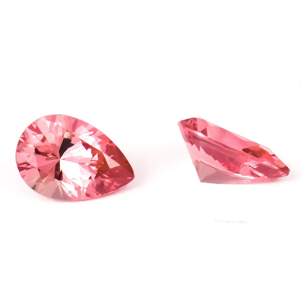 Artificial Cultivation Paphlacha Teardrop Pear Shape Lab Grown Sunset Coloured Nude Stone Jewellery Ring Nude Stone