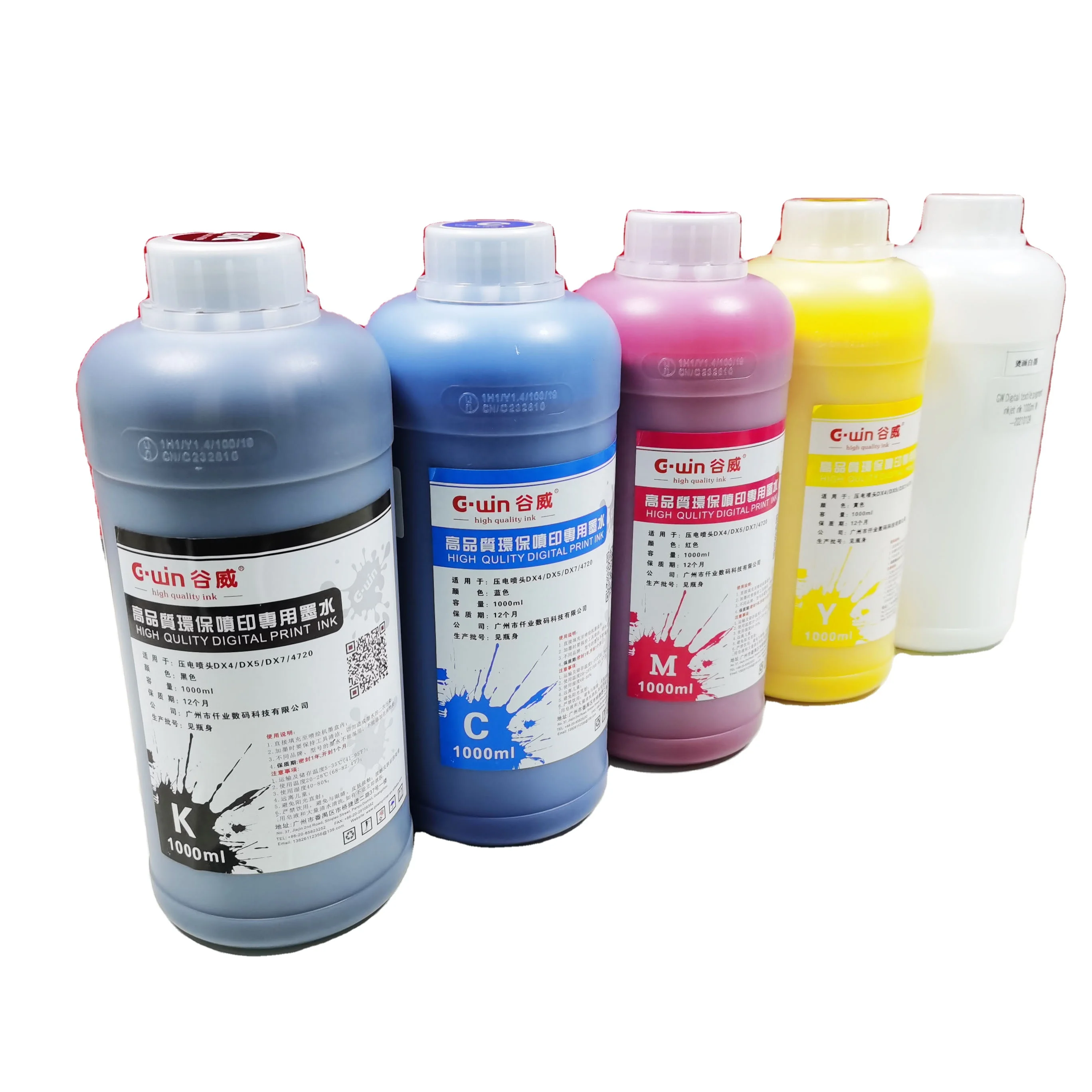 1000ml Bottle Pigment Ink CMYKW 5 colors color changing ink microblading pigment ink For e/pson inkjet printer
