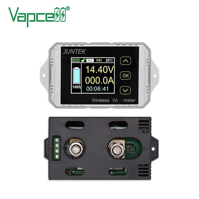 VAT1100 100V 100A LCD Digital Wireless DC Voltage Current VA Meter Car Battery Monitor Coulometer Coulomb Counter